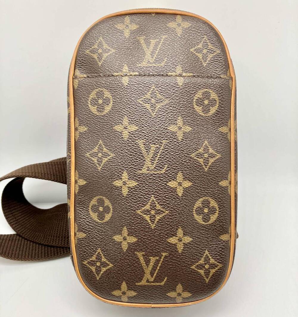 Louis Vuitton Pochette Shoulder Gange Body Bag LV Monogram Brown